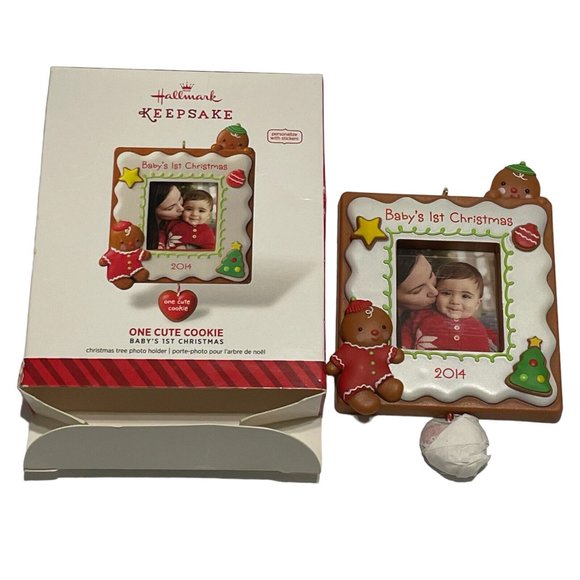 2014 Hallmark One Cute Heart Cookie  Baby's First Christmas Ornament Collectible - Picture 1 of 9